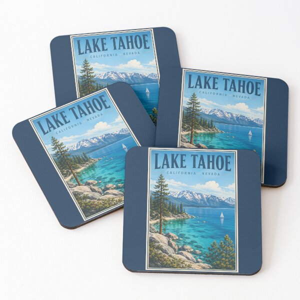 Item preview, Lake Tahoe California Nevada Illustration Travel Art Vintage designed and sold by KrisSidDesigns.