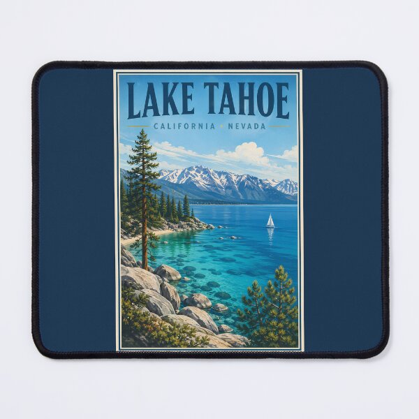 Item preview, Lake Tahoe California Nevada Illustration Travel Art Vintage designed and sold by KrisSidDesigns.