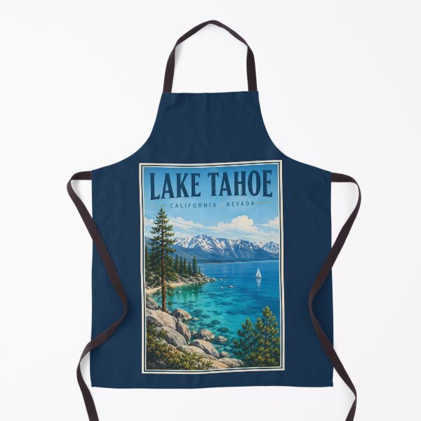 Item preview, Lake Tahoe California Nevada Illustration Travel Art Vintage designed and sold by KrisSidDesigns.