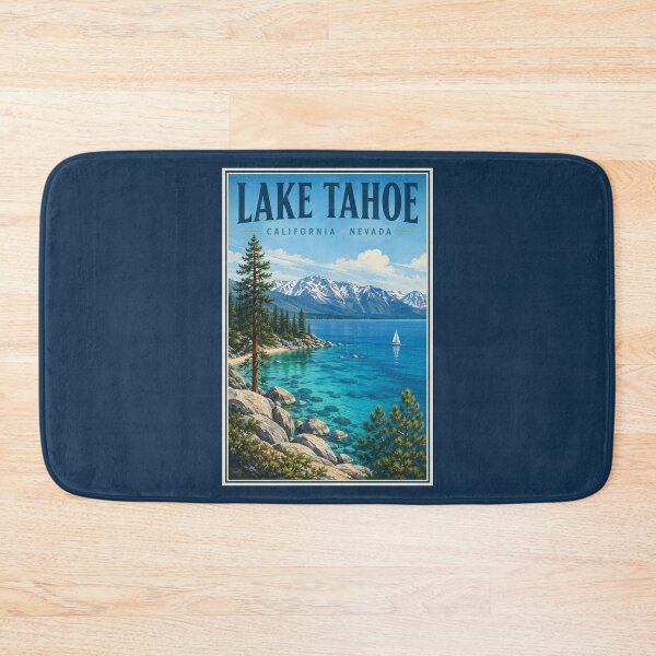 Item preview, Lake Tahoe California Nevada Illustration Travel Art Vintage designed and sold by KrisSidDesigns.