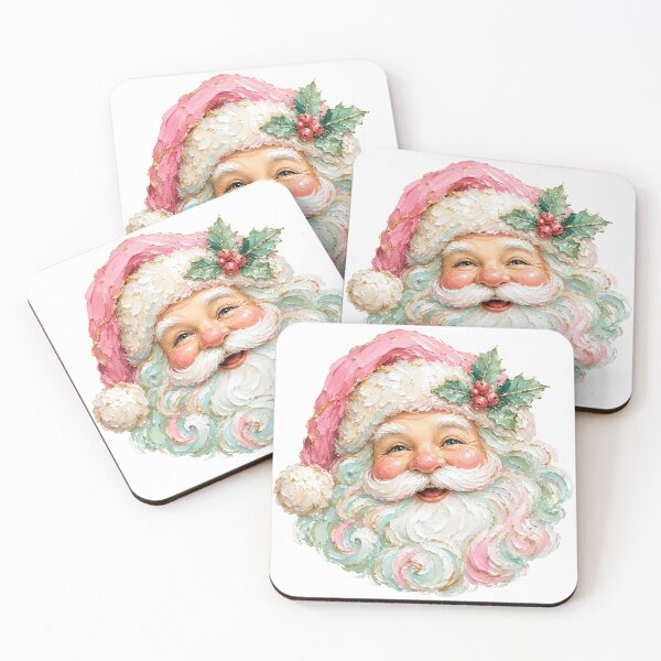 Item preview, Colorful Pink Santa Vintage Retro Christmas Holiday designed and sold by DYAFLK.