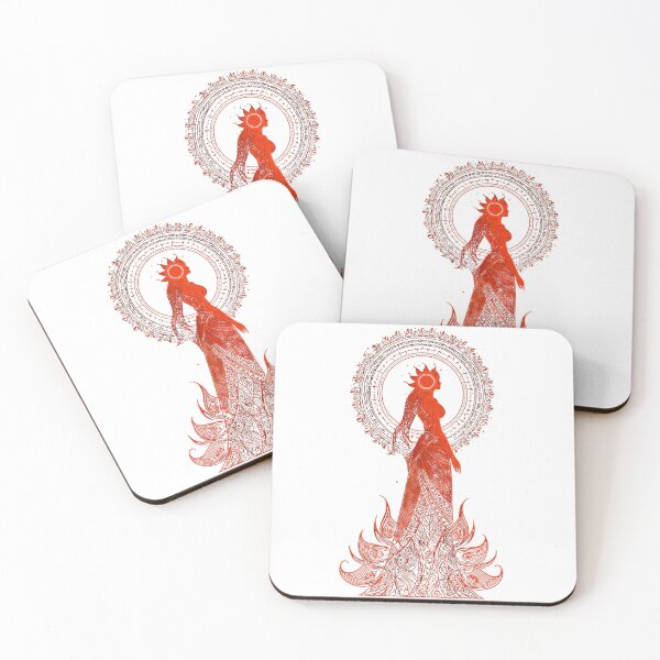Item preview, Red Sun Goddess Mystical Mandala Art  designed and sold by LC&LCPlatform.