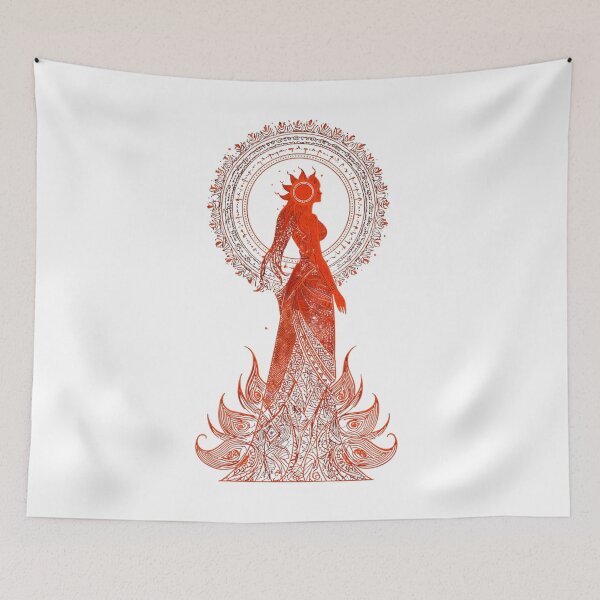 Item preview, Red Sun Goddess Mystical Mandala Art  designed and sold by LC&LCPlatform.