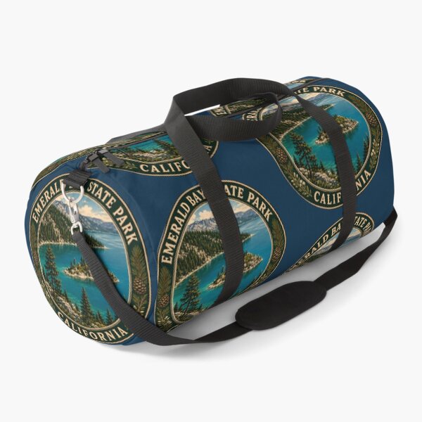 Item preview, Emerald Bay State Park California Illustration Travel Art Badge designed and sold by KrisSidDesigns.