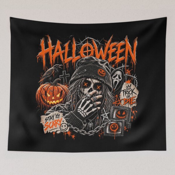 Item preview, Y2K Halloween Streetwear Grunge Skull Graphic designed and sold by wilnickvisuals.
