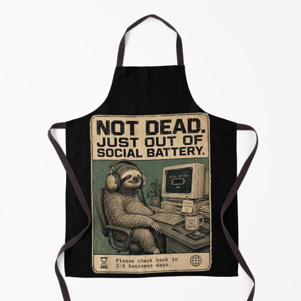 Item preview, Vintage Sloth Out Of Social Battery Introvert Graphic Tee designed and sold by BeardWave.