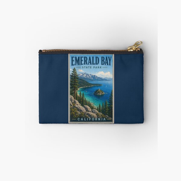 Item preview, Emerald Bay State Park California Illustration Travel Art Vintage designed and sold by KrisSidDesigns.
