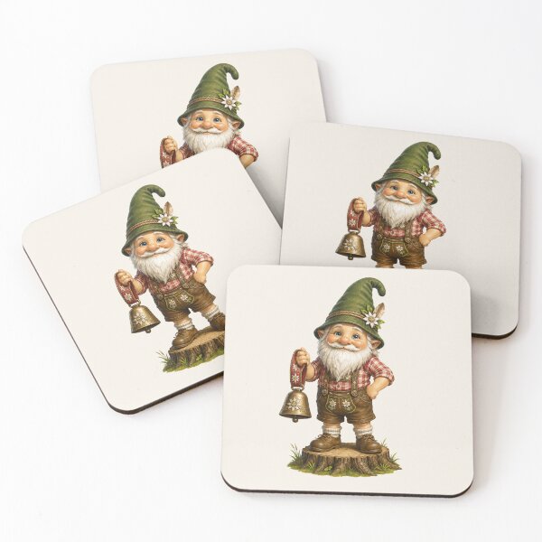 Item preview, Cute Bavarian Gnome with Alpine Bell – Folk Character Illustration designed and sold by Alpine-Ink.