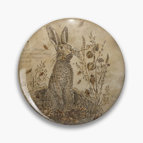 Item preview, The Autumn Hare - Vintage Herbarium Rabbit & Botanical Illustration designed and sold by KristyUnicorn.