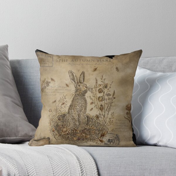 Item preview, The Autumn Hare - Vintage Herbarium Rabbit & Botanical Illustration designed and sold by KristyUnicorn.