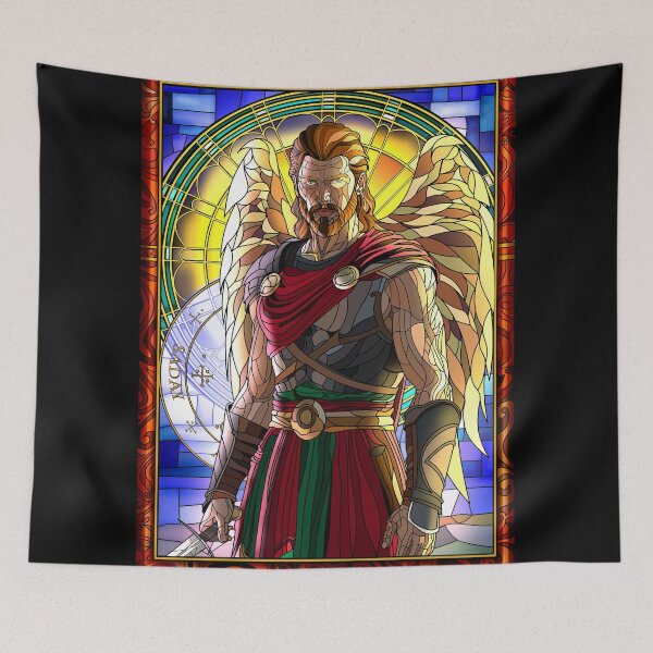 Item preview, Stained glass window Archangel Michael designed and sold by Ross_Studio.ART.