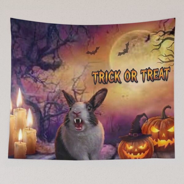 Item preview, Trick or Treat Scary Vampire Bunny designed and sold by Dancingrabbit Studio.