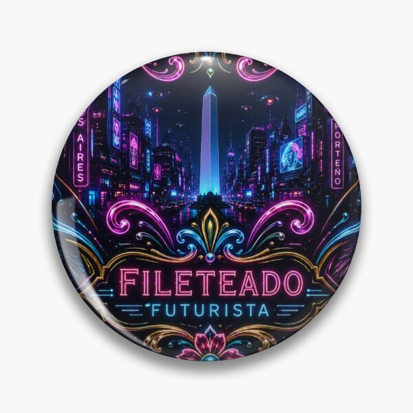 Item preview, Futuristic Fileteado – Cyberpunk Obelisk Buenos Aires designed and sold by Esencia Argentina.