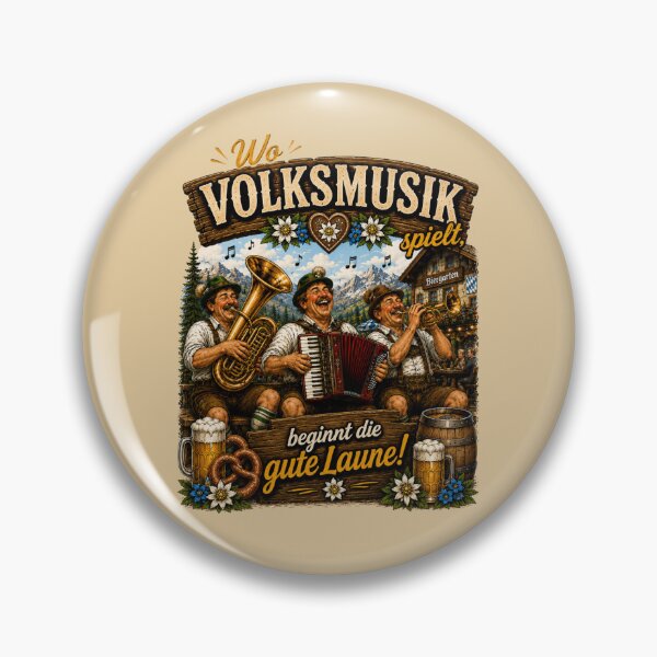 Item preview, Funny Bavarian Folk Music Gift – "Wo Volksmusik spielt, beginnt die gute Laune!" designed and sold by Alpine-Ink.