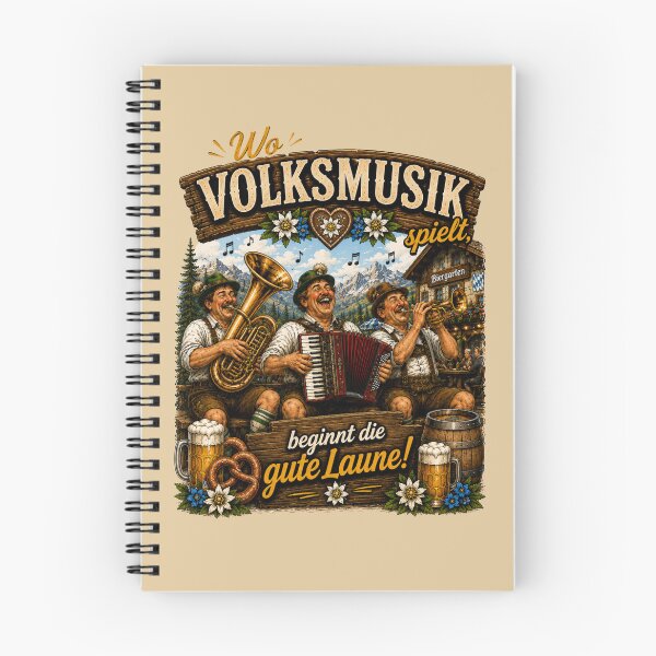 Item preview, Funny Bavarian Folk Music Gift – "Wo Volksmusik spielt, beginnt die gute Laune!" designed and sold by Alpine-Ink.