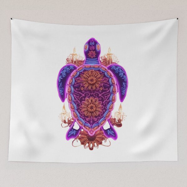 Item preview, Neon Mandala Sea Turtle Art designed and sold by LC&LCPlatform.