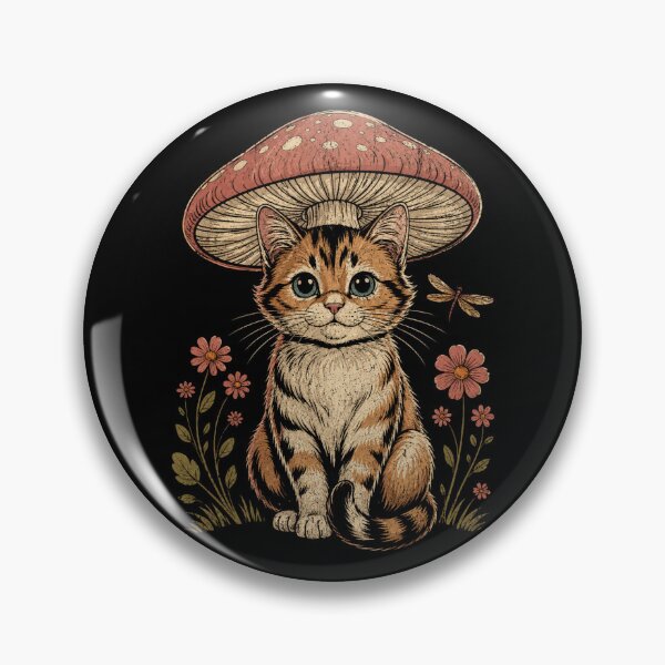 Item preview, Cute Retro Mushroom Cat Vintage Nature Lover designed and sold by Moizento.