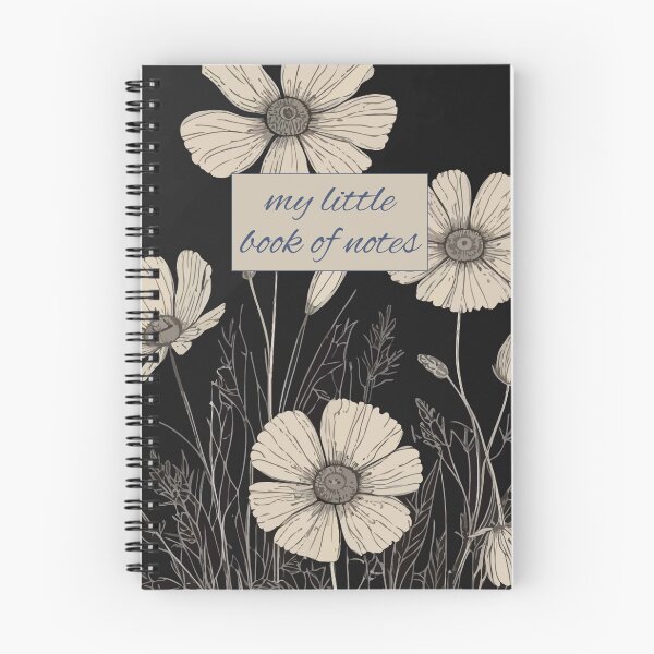 Item preview,  A stylish little soft pastel gey orange floral notebook perfect for recording the thoughts that the day has brought - designed and sold by SI-GER.