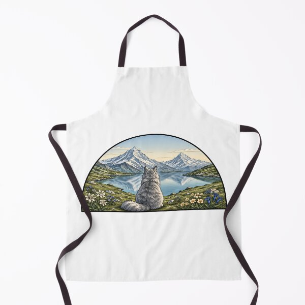 Item preview, Gray Cat Snowy Mountain Lake Edelweiss designed and sold by Old's Cool Cat Studio.