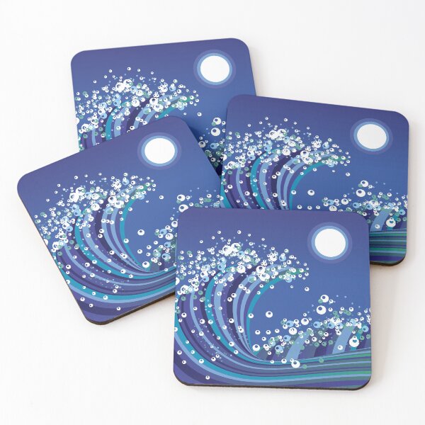 Item preview, Japanese Great Wave & Full Moon | Ocean Night Art designed and sold by Lauren Visual Arts.