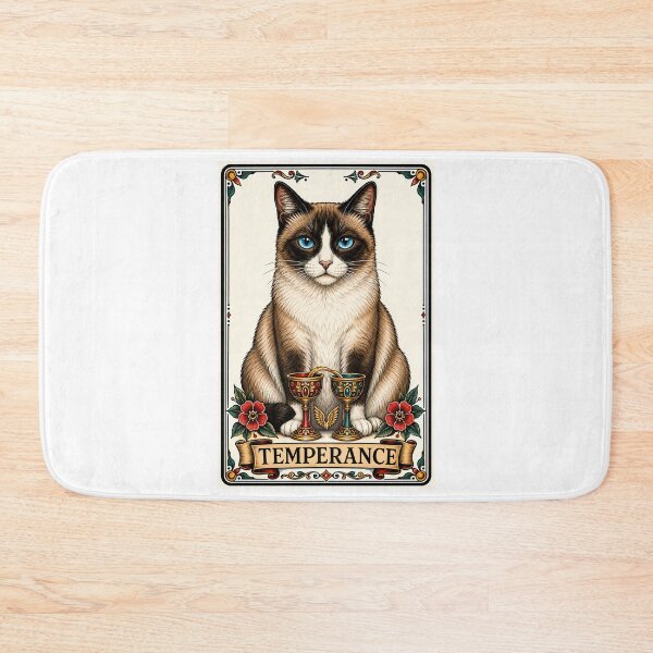 Item preview, Temperance Tarot Cat Snowshoe Winged Chalices designed and sold by Old's Cool Cat Studio.