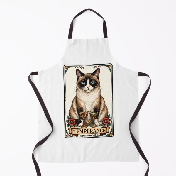 Item preview, Temperance Tarot Cat Snowshoe Winged Chalices designed and sold by Old's Cool Cat Studio.