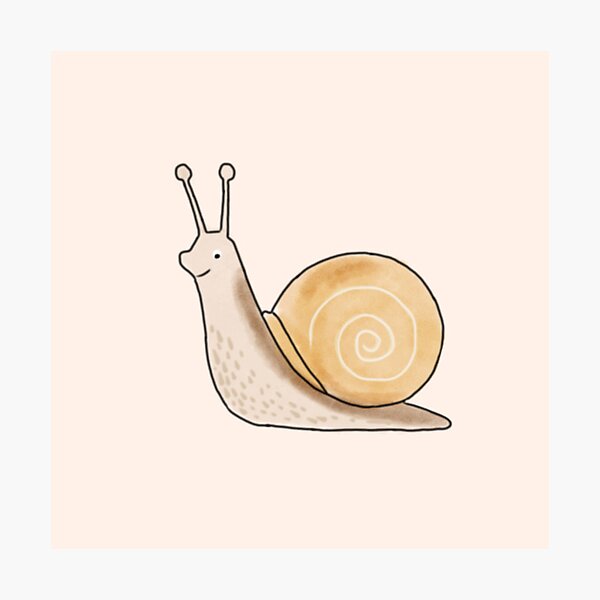 Item preview, Cosy Snail Illustration – Whimsical Hand Drawn Snail with Spiral Shell designed and sold by Light and Line Design.