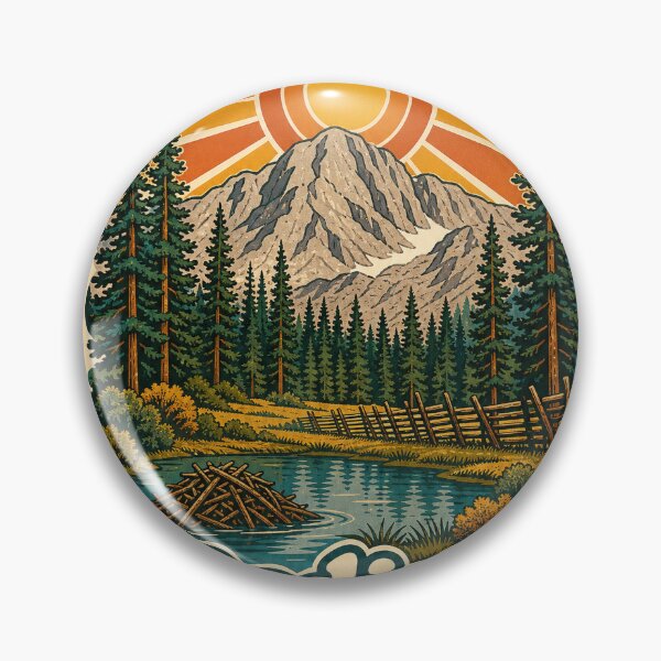 Item preview, Medicine Bow National Forest Wyoming Travel Souvenir - Retro Illustration designed and sold by VisualArtsOasis.