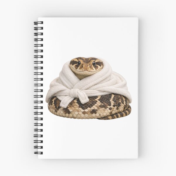 Item preview, Cozy Puff Adder in a White Bathrobe designed and sold by Sillytoe.