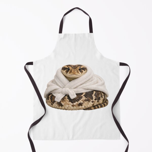 Item preview, Cozy Puff Adder in a White Bathrobe designed and sold by Sillytoe.