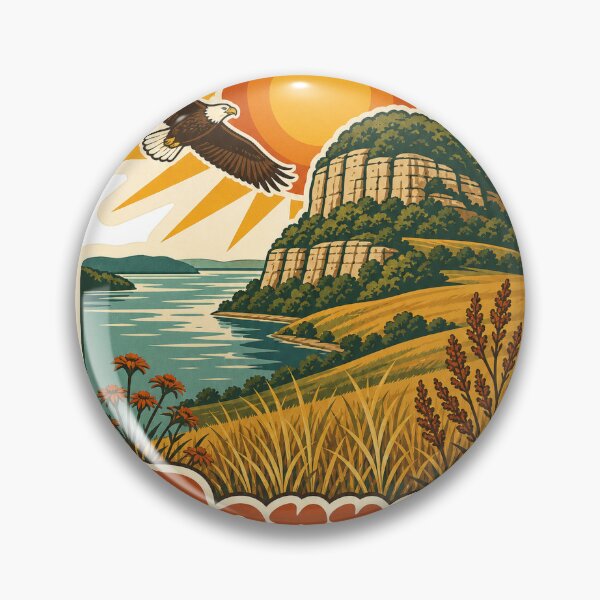 Item preview, Perrot State Park Wisconsin Travel Souvenir - Retro Illustration designed and sold by VisualArtsOasis.