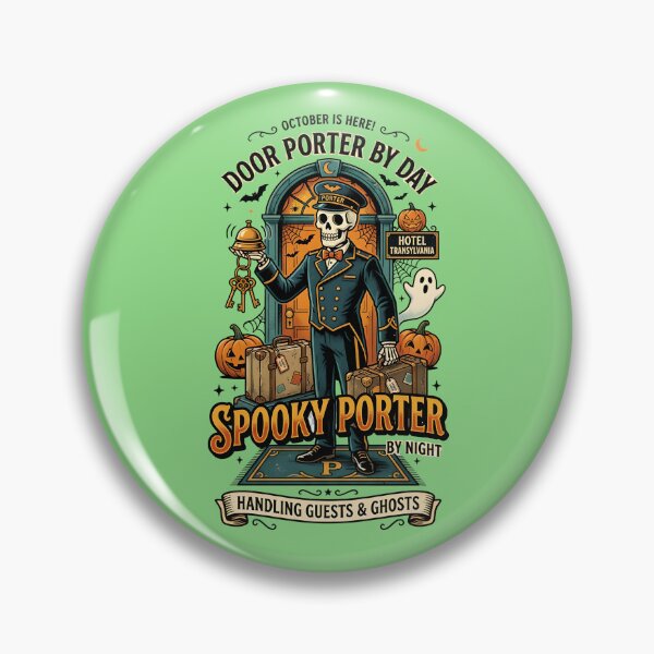 Item preview, Door porter by day, spooky porter by night - Halloween for hotel staff designed and sold by ParadoxParadox.