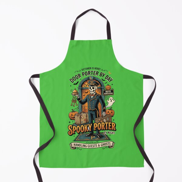 Item preview, Door porter by day, spooky porter by night - Halloween for hotel staff designed and sold by ParadoxParadox.