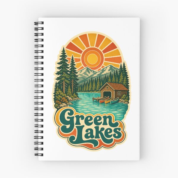 Item preview, Green Lakes State Park New York Travel Souvenir - Retro Illustration designed and sold by VisualArtsOasis.