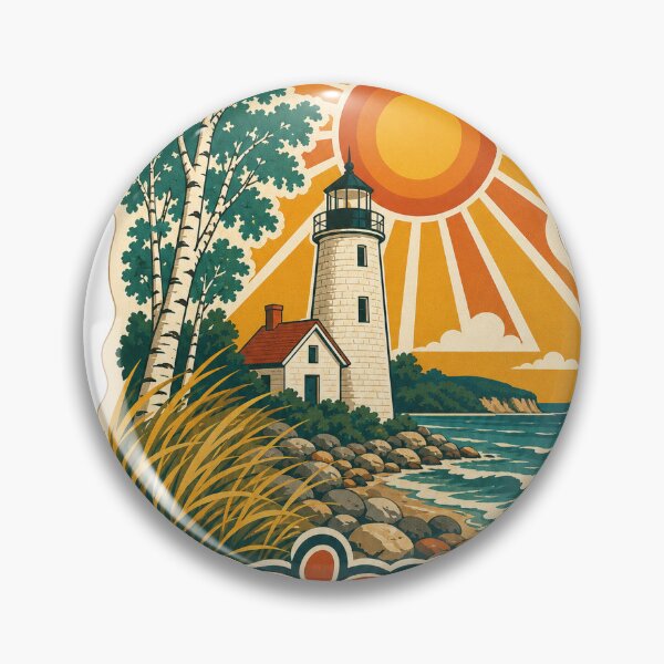 Item preview, Leelanau State Park Michigan Travel Souvenir - Retro Illustration designed and sold by VisualArtsOasis.