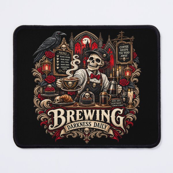 Item preview, Brewing Darkness Daily Gothic Coffee designed and sold by TheInkRaven.