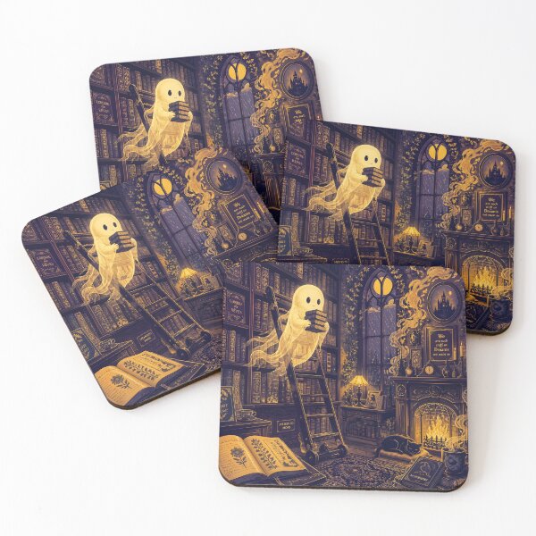 Item preview, Bookish Library Ghost on Rainy Night designed and sold by Shelley Loewnau-Jones Studio.