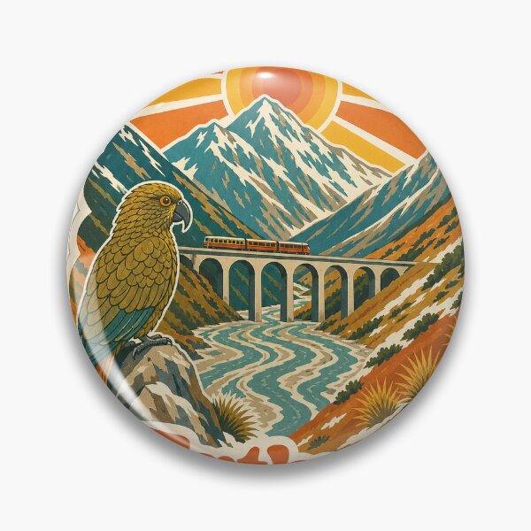 Item preview, Arthurs Pass New Zealand Travel Souvenir - Retro Illustration designed and sold by VisualArtsOasis.
