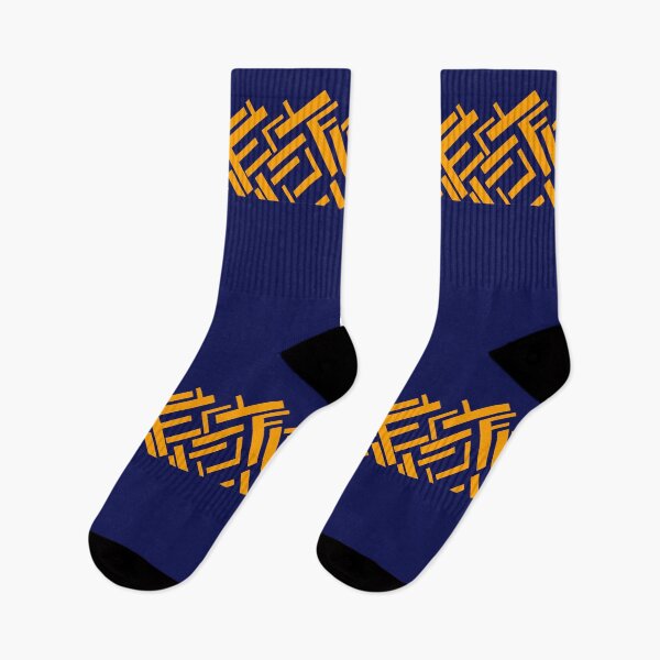 Item preview, Minimalist blue and yellow abstract geometric print designed and sold by Sock Garden.