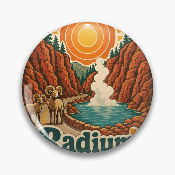 Item preview, Radium Hot Springs British Columbia Travel Souvenir - Retro Illustration designed and sold by VisualArtsOasis.