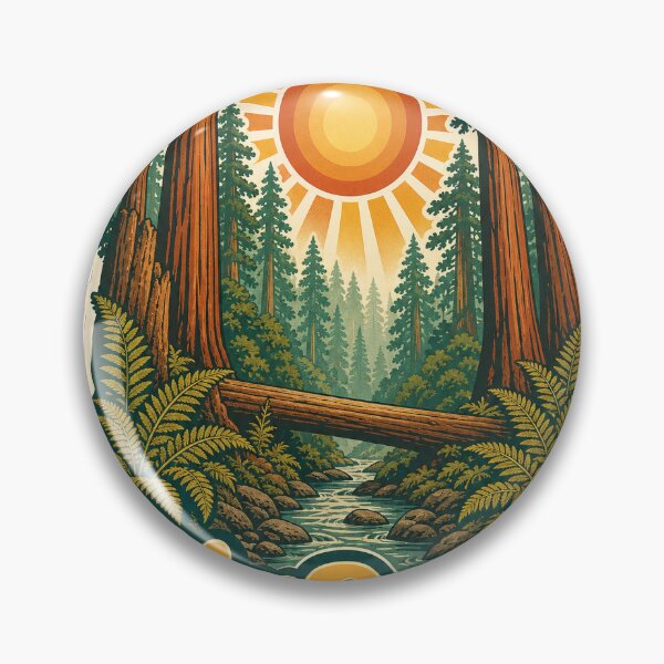 Item preview, Big Basin Redwoods California Travel Souvenir - Retro Illustration designed and sold by VisualArtsOasis.
