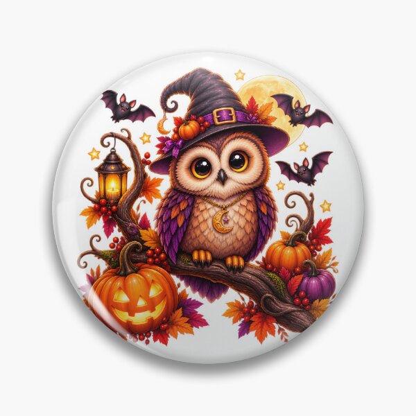 Item preview, Cute Halloween Owl – Magical Pumpkin Night designed and sold by Clothes With Smiling Animals Walt Gral.