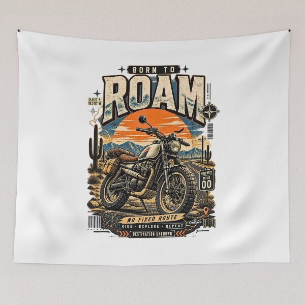 Item preview, Born to Roam Vintage Motorcycle designed and sold by EvergreenPark - Tee Studio.