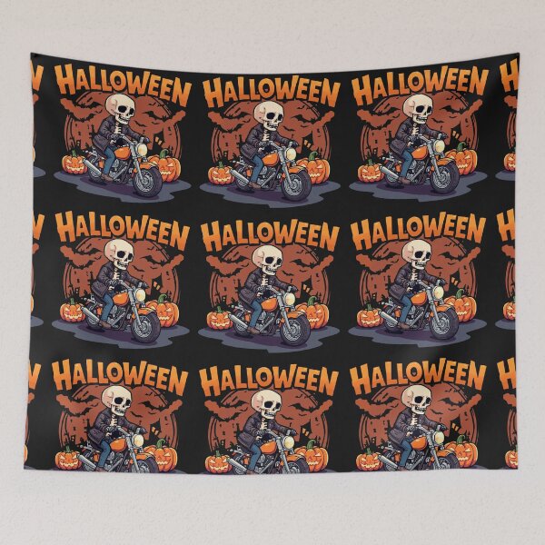 Item preview, Halloween Skeleton Biker | Funny Skull Motorcycle Rider | Spooky Halloween Design designed and sold by MariMarArt.