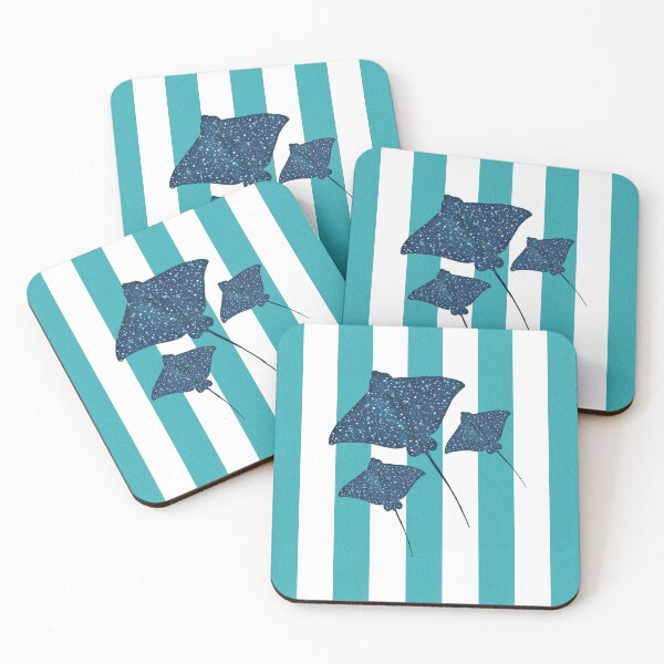 Item preview, Manta rays and turquoise stripes designed and sold by Ana Gorozpe.
