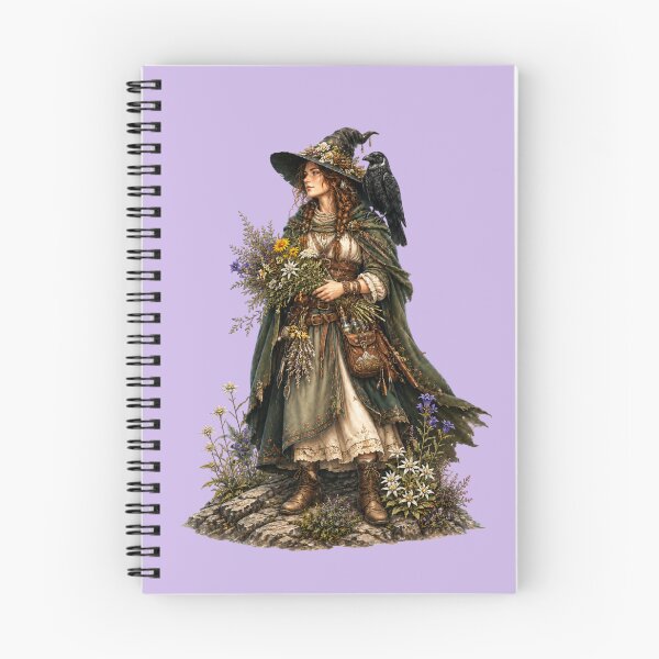 Item preview, Herbal Mountain Witch with Raven designed and sold by Alpine-Ink.