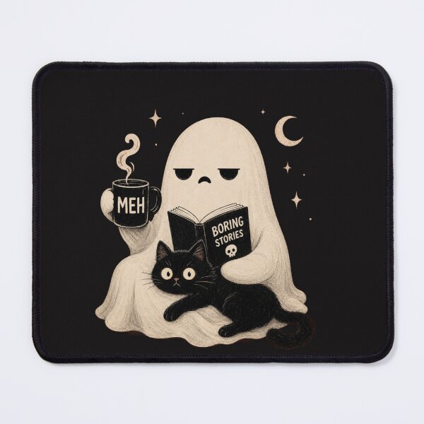 Item preview, Ghost Cat – Spooky Black Cat Halloween Coffee Lover Introvert designed and sold by Clairenity Studio.