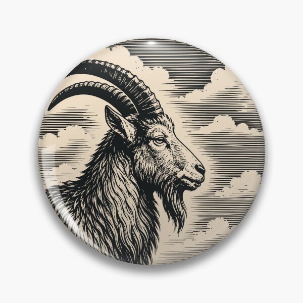 Item preview, Mountain Goat Linocut Animal Vintage Wildlife Outdoor   designed and sold by Y-Vibes.