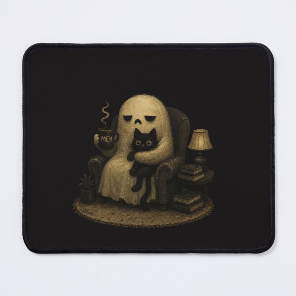 Item preview, Ghost Cat – Spooky Black Cat Halloween Coffee Lover Introvert designed and sold by Clairenity Studio.