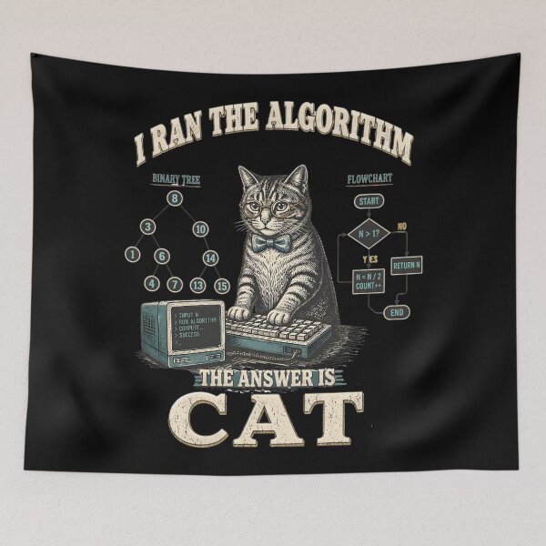 Item preview, I Ran The Algorithm Solution The Answer Is Cat Scientific Kitten Vintage Apparel designed and sold by LeSoniPapaPrint.